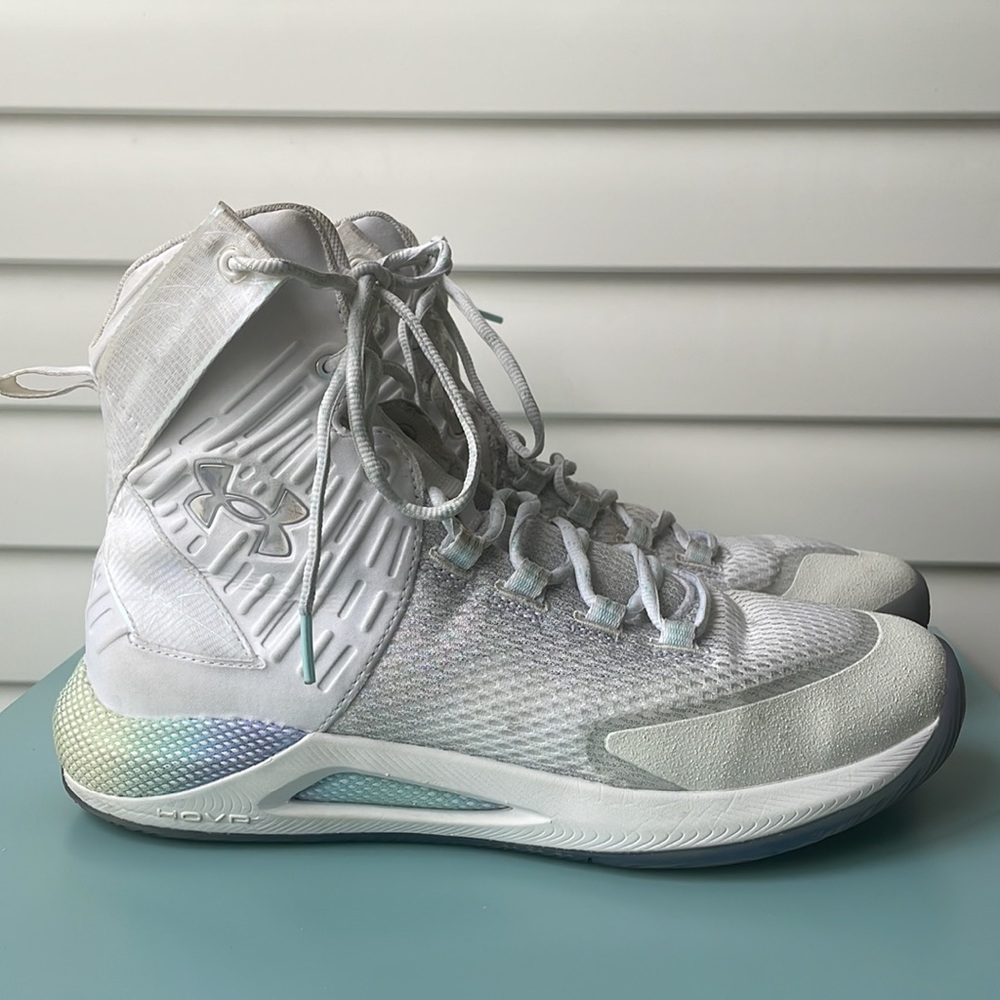 Under Armour Highlight Ace Elite Volleyball Shoe White/Breeze/Metallic Silver 11